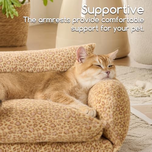 Hollypet Cat Bed Small Dog Orthopedic Couch Beds for Pets up to 13 lbs