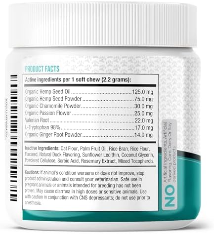 Calming Chews for Dogs - Dog Calming Treats for Anxiety Relief 120 Count