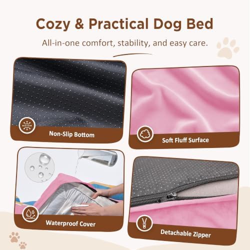 Comfort Expression Orthopedic Dog Bed for Extra Large Dogs with Bolster
