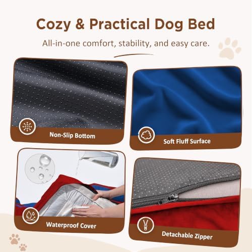 Comfort Expression Orthopedic Dog Bed for Extra Large Dogs with Bolster