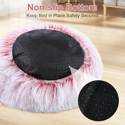 Guinea Pig Hideout, Doughnut Guinea Pig Bed, Bunny Hamster Bed Stuff(Pink)