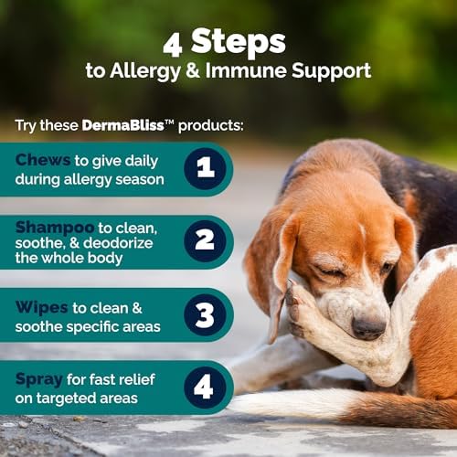 Vetnique Dermabliss Dog Allergy Chews for Itch Relief, Skin & Coat 120ct