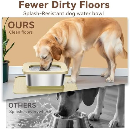 10L No Spill Dog Water Bowl Stainless Steel for Messy Drinkers