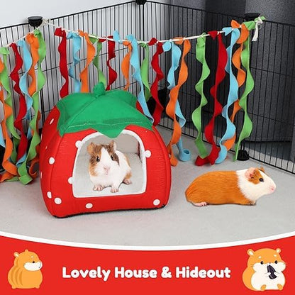 BWOGUE Guinea Pig Bed Hideout, Washable Hamster Cave for Small Animals