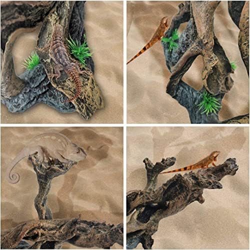 Resin Reptile Driftwood Decoration Bearded Dragon Branch Lizard Climb Habitat Decor Hanging Jungle Vines Reptiles Tank Accessories for Chameleon Snake Gecko Spider Fish Tree Frog