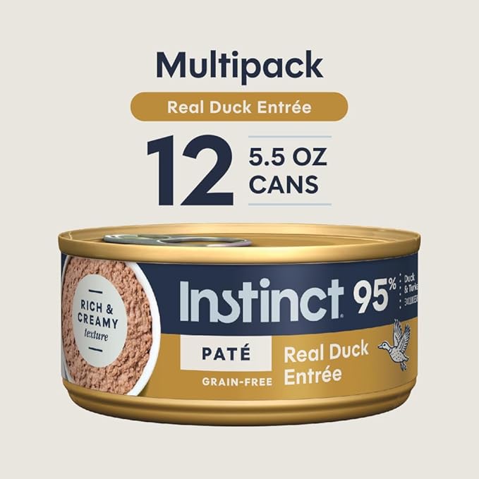 Instinct Original Pate Wet Cat Food, Grain Free Recipe - Real Duck, 5.5 Ounce (Pack of 12)