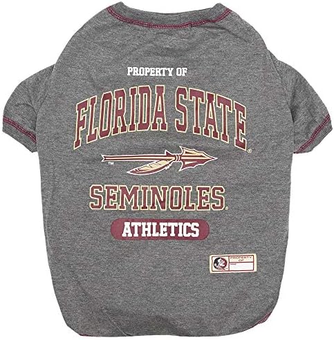 Pets First Collegiate FLORIDA STATE SEMINOLES Dog T-Shirt, Large. - Licensed Shirt for Pets Team Colored with Team Logos.- Premium Stretchable Materials for the Comfrot of your Dog & Cat.