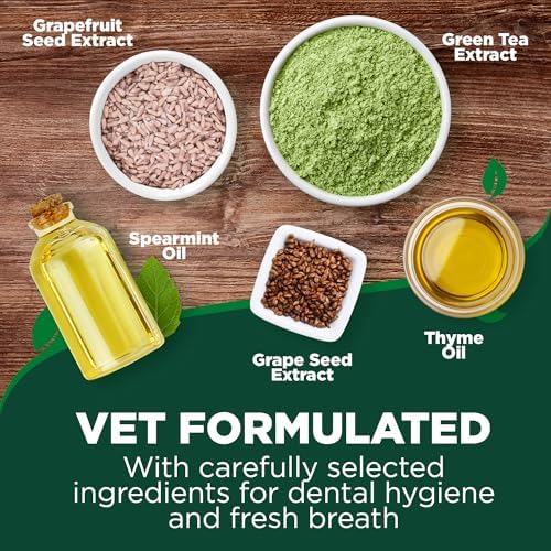 Vet's Best Finger Dental Wipes for Dogs & Cats–Oral Care Wipes for Teeth Cleaning, Fresh Breath, and Tartar Control – Gentle Finger Pads for Pet Dental Hygiene and Plaque Removal,50 Count(Pack of 2)