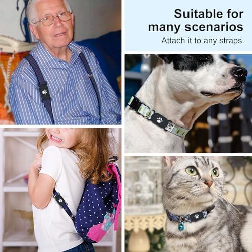 for Samsung Galaxy SmartTag2 Dog Collar Holder, 2 Pack Waterproof Anti-Lost Silicone Case for Galaxy Smart Tag 2 for Pet Dog Cat Collars (Black/Black)