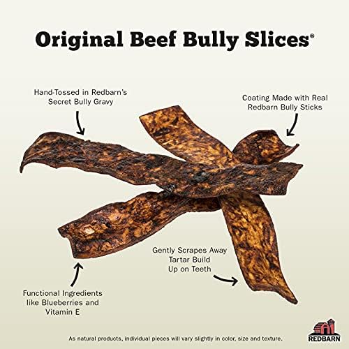 Redbarn Bully Slices for Dogs, Highly Palatable, Long-Lasting Natural Dental Treats with Functional Ingredients, 9 oz. (Pack of 2) - Original Bully