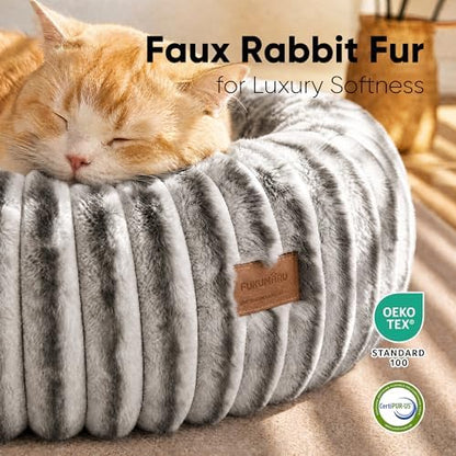 FUKUMARU Small Dog Bed, 25" Orthopedic Dog Bed for Puppies, Donut Cat Beds