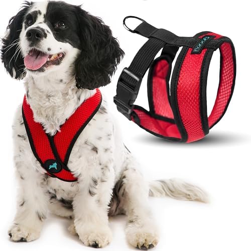 Gooby Comfort X Head-in Dog Harness, Choke-Free, Red, Small