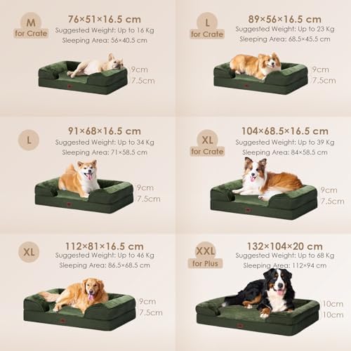 EHEYCIGA Orthopedic Dog Bed Medium Size Dog, Waterproof Washable Pet Beds