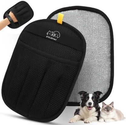 Pet Hair Removal Glove for Cats & Dogs, Upgraded 5-Finger Electrostatic Pet Hair Remover Gloves, Reusable Magic Pet Fur Brush for Couch, Carpet, Furniture, Clothing, Car Seat (Black,1 Pack)