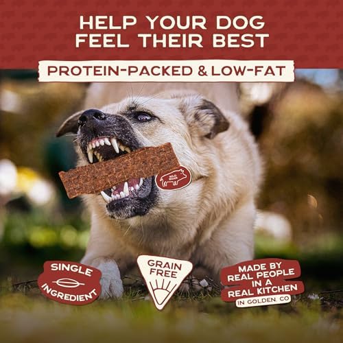 Smart Cookie 100% Wild Boar Jerky Dog Treats - Single Ingredient Hypoallergenic Training Treat Strips for Dogs and Puppies with Sensitive Stomachs - 100% Boar Meat, Grain Free, Made in USA - 3oz