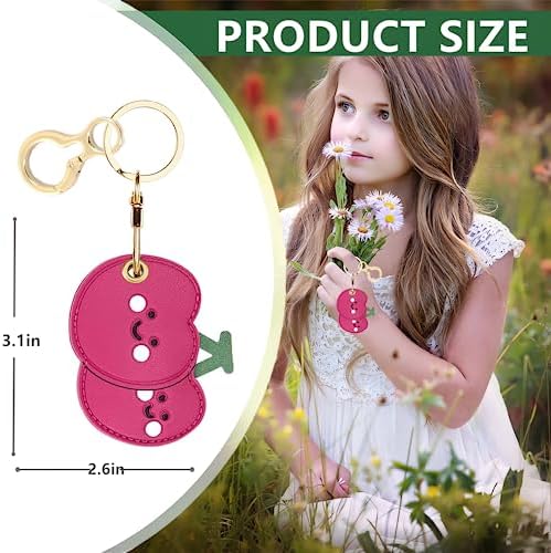 BORKUANA PU Leather Keychain Holder Protective Case Compatible with AirTag