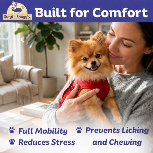 Surgi Snuggly Dog Surgery Recovery Suit, Cone Alternative, Spay/Neuter ML