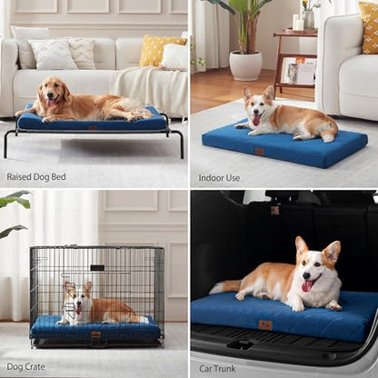 Orthopedic Dog Beds for Small Dogs, Washable Pet Bed Mat with Removable Cover, Waterproof Egg Crate Foam Puppy Bed Anti Slip, 23" x 18", NOT for Chewers