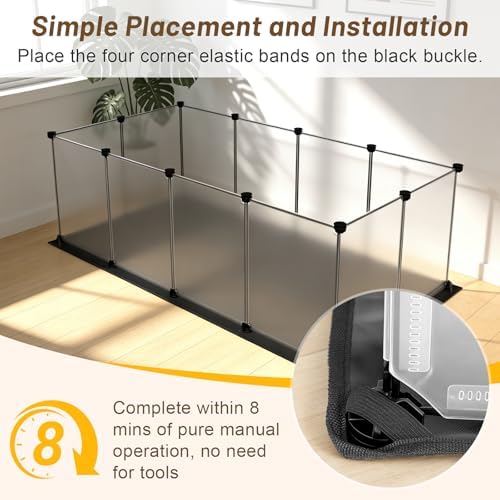 Tresbro Guinea Pig Cage with Waterproof Mat & 12 Transparent Panels, Bunny Enclosure and Indoor Guinea Pig Playpen 48''L x 24''W x 16''H, Small Animal Playpen for Hamster, Hedgehog, Kitten, Rabbit