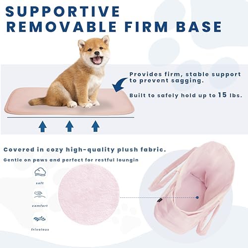 Lightweight Puffy Dog Purse Carrier for Small Dogs, Pink