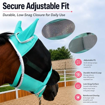 Horse Fly Mask for Horses with Ears and Nose Cover