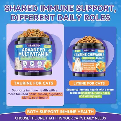 Taurine for Cats, Cat Vitamins & Multivitamin Treats, 500 Ct, Heart Support