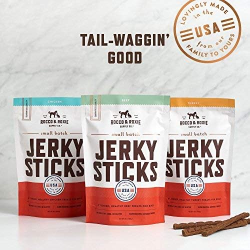Rocco & Roxie Chicken Jerky Dog Treats, Soft Training Chews, 1 lb, USA Made