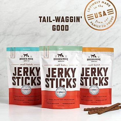 Rocco & Roxie Chicken Jerky Dog Treats, Soft Training Chews, 1 lb, USA Made