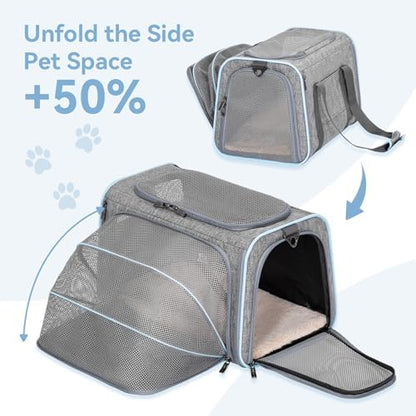 Petsfit Large Expandable Cat Carrier for Travel, Up to 18 lb