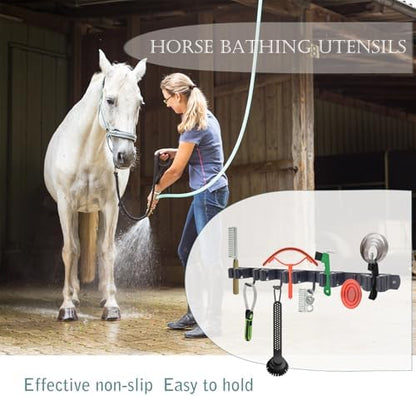 2pcs Horse Whip Crop Holder with Bridle Hooks, Stall Tool Holder Horse Tack Rack Wall Mount Bridle Rack Organizer Horse Stables Supplies Storage Rack Stall Hanger Accessories