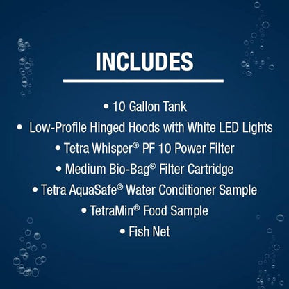Tetra Aquarium, 10 Gallon, Complete Tropical Fish Tank Kit with LED Lighting for Freshwater Fish