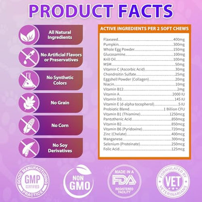 Carmelie Dog Vitamins, 24 in 1 Dog Multivitamins is Human Grade, 200 Chews