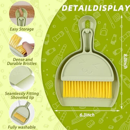 RYPET Mini Dustpan and Brush Set, Small Pet Cage Cleaner(Green)