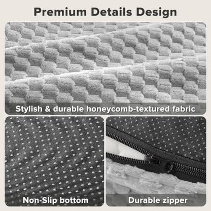 JOEJOY XL Orthopedic Dog Beds Large Sized Dog, Extra Large Washable Waterproof Oval Large Dog Bed with Removable Cover, Egg-Crate Foam Pet Bed with Bolster & Non-Skid Bottom, Light Grey, 42''x31''