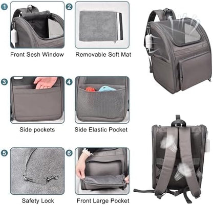 Jespet Pet Backpack Carrier for Small Dog, Soft Car Bed Ideal for Traveling
