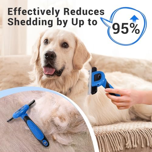 MIU COLOR Pet Grooming Brush, Deshedding Tool for Dogs & Cats, Navy Blue