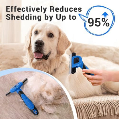 MIU COLOR Pet Grooming Brush, Deshedding Tool for Dogs & Cats, Navy Blue