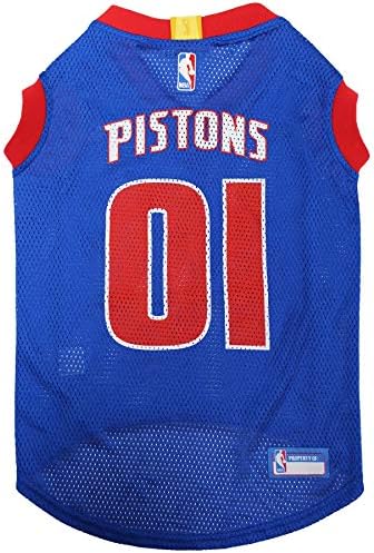Pets First NBA DETROIT PISTONS DOG Jersey, Large - Tank Top Basketball Pet Jersey