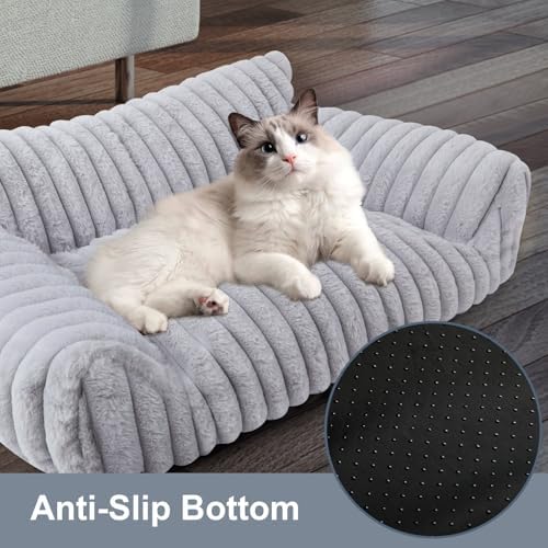 Cute Dog Couch for Medium Large Dogs,Dog Cat Couch Sofa,Dog Bed,L,Grey