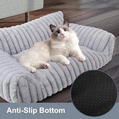 Cute Dog Couch for Medium Large Dogs,Dog Cat Couch Sofa,Dog Bed,L,Grey