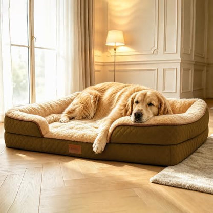 Orthopedic Memory Foam Dog Bed with Reusable Potty Pad
