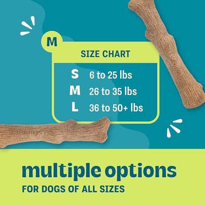 Pupstages Dogwood Stick Dog Chew Toy, Made in USA, Medium, 7.4"