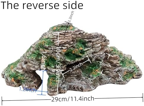 Reptile Hideouts,Resin Reptile Cave Habitat for Leopard Geckos, Lizards, Turtles, Snakes and Amphibians. (Circular Island Platform, Large)