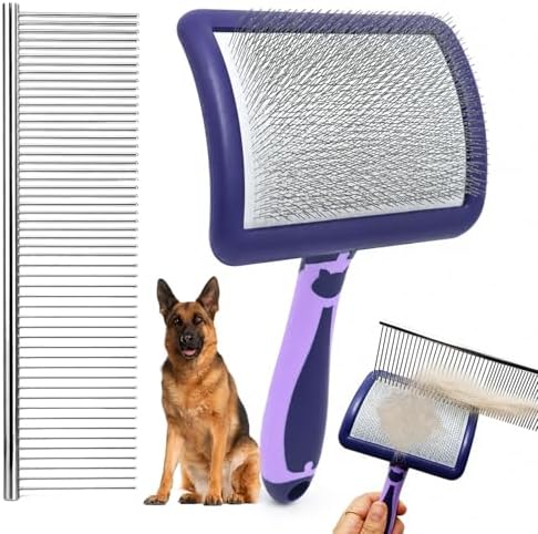 German Shepherd Brush with Pet Finishing Comb,2PCS