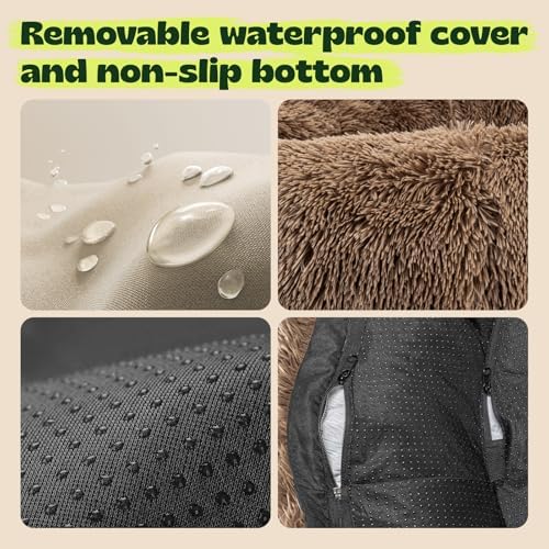 Memory Foam Orthopedic XXXL Dog Beds for Extra Large Size Dog,54 Inch,Camel