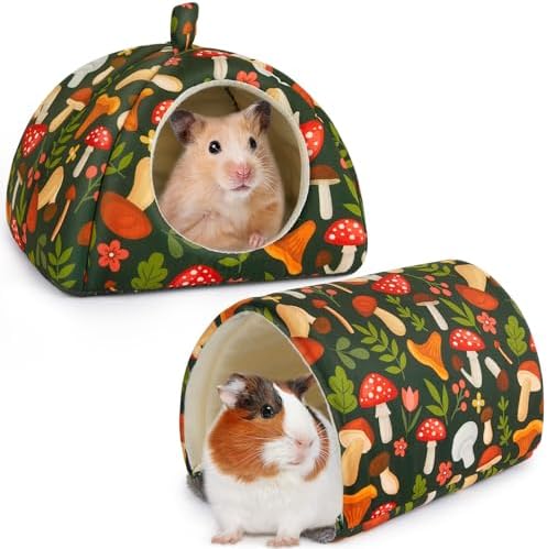 Bienbee Guinea Pig Hideout, 2 Piece Washable Set for Small Animals Small