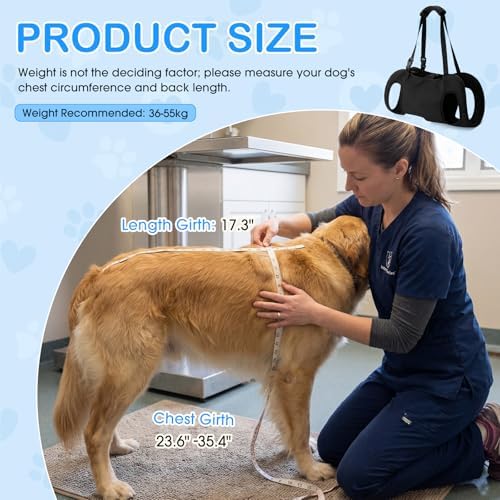 Shinylin Dog Carry Sling Emergency Backpack Dog Lift Harness, L