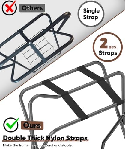 Queension Foldable Saddle Rack with Bottom Storage for Horse Stable, Black