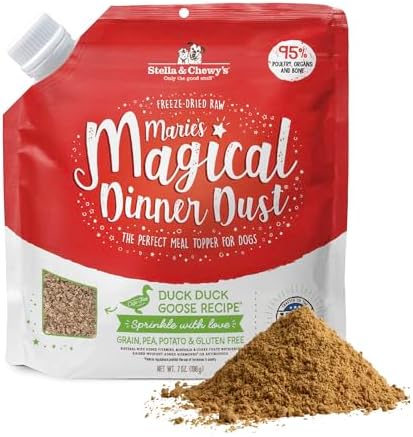 Stella & Chewy's Freeze-Dried Raw Marie's Magical Dinner Dust - Premium Duck & Turkey Dog Food Topper with Organic Fruits & Vegetables - Perfect for Picky Eaters - 7oz