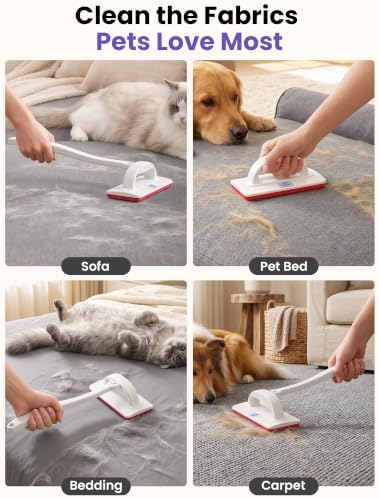 DELOMO Reusable Pet Hair Remover Brush for Furniture, Dog & Cat Fur Remover